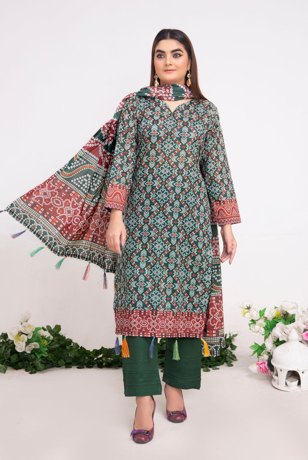 Chunri Digital Printed Slub Lawn PR-2700