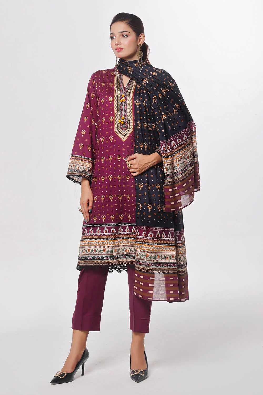 3 Piece Unstitched Printed Lawn Suit CLP-52202